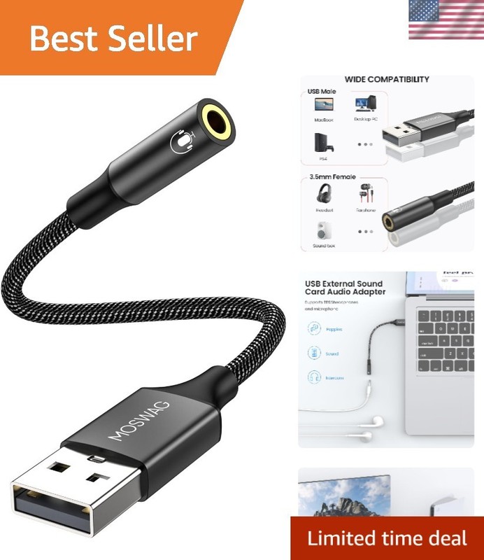 High-Performance USB Audio Converter – 3.5mm TRRS Support for Various Devices
