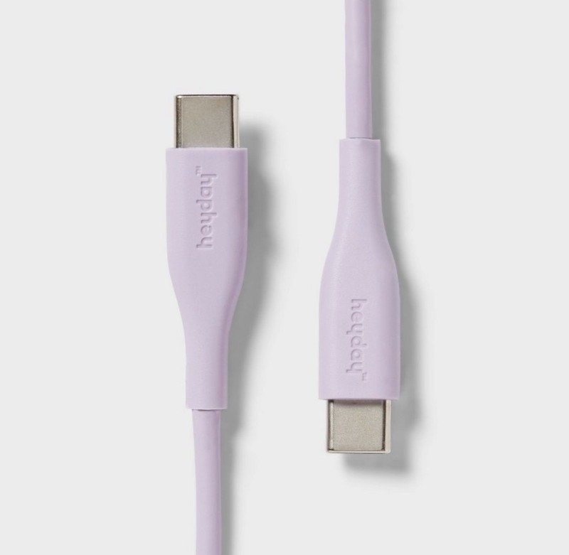 2 PK Heyday 3 FT Fast Charging Cable USB-C to USB-C Lavender Purple ~ New In Box gallery
