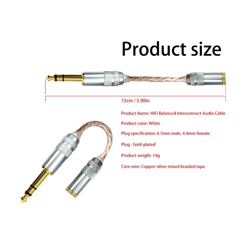 Balanced 6.35mm Stereo Male to 4.4mm Female Adapter Cord Connection Wire Line gallery