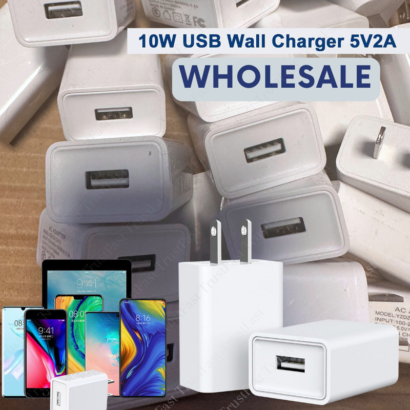 USB Charger 5V 2A AC Power Adapter Plug For iPhone 14 13 12 11 8 XR Android Lot