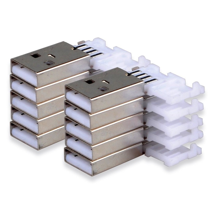 Straight Soldering USB 2.0 A Type Male Port Plug Jack Connector 20 PCS