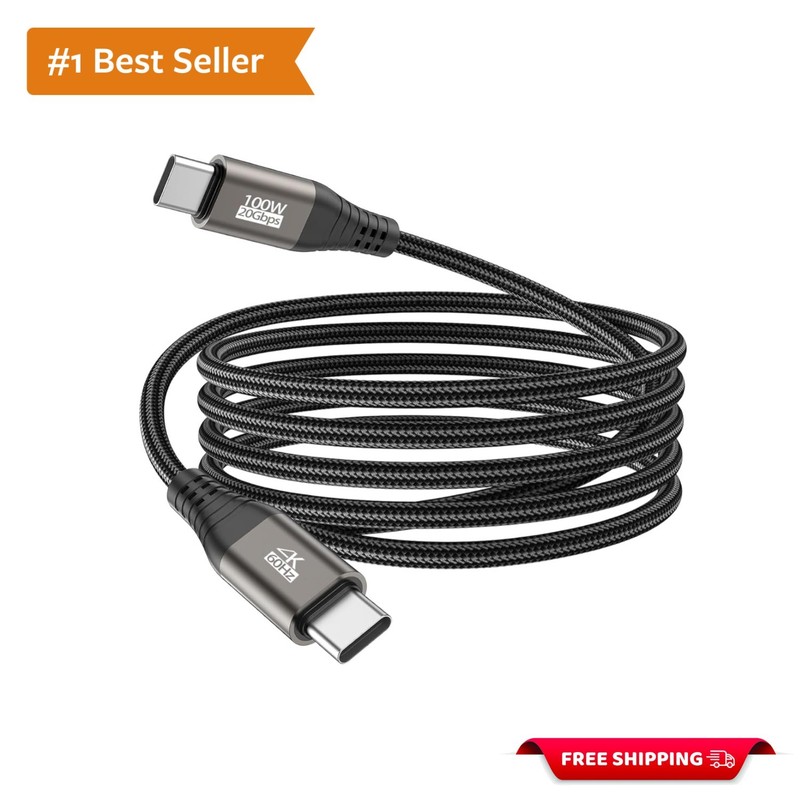 10 FT USB C Data & Charging Cable – 5K Video Output, Ideal for VR and Laptops