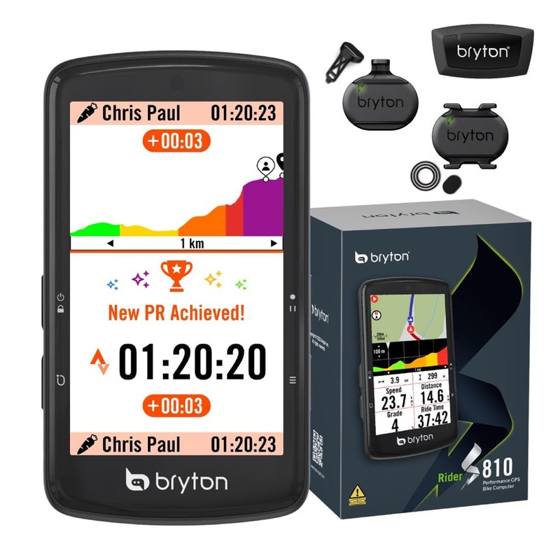 Bryton Rider S810 Sensor Bundle 3.5 Inch Color Touchscreen GPS Bike/Cycling C…