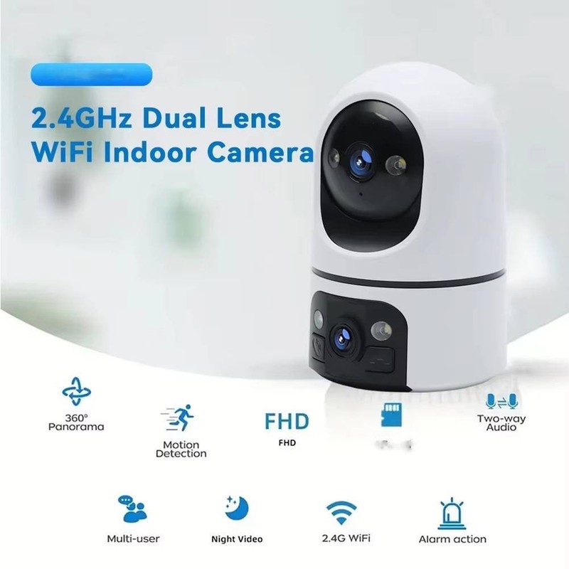 WiFi Indoor Security Camera Dual Lens Motion Tracking Two Way Communication gallery