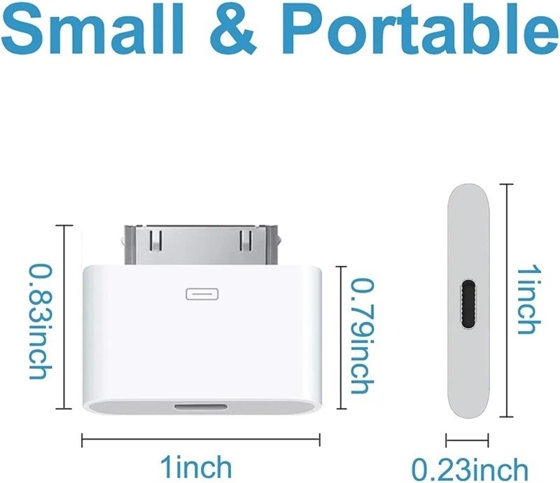 30-Pin To USB C Adapter Charging Data SyncConverter for IPhone 4 4S 3GS IPad 3 2