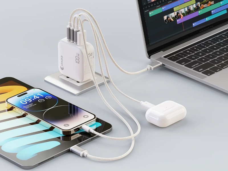 OXAA 100W USB-C Fast Charging Bundle with GaN Charger OXHB1301 Silver | New gallery