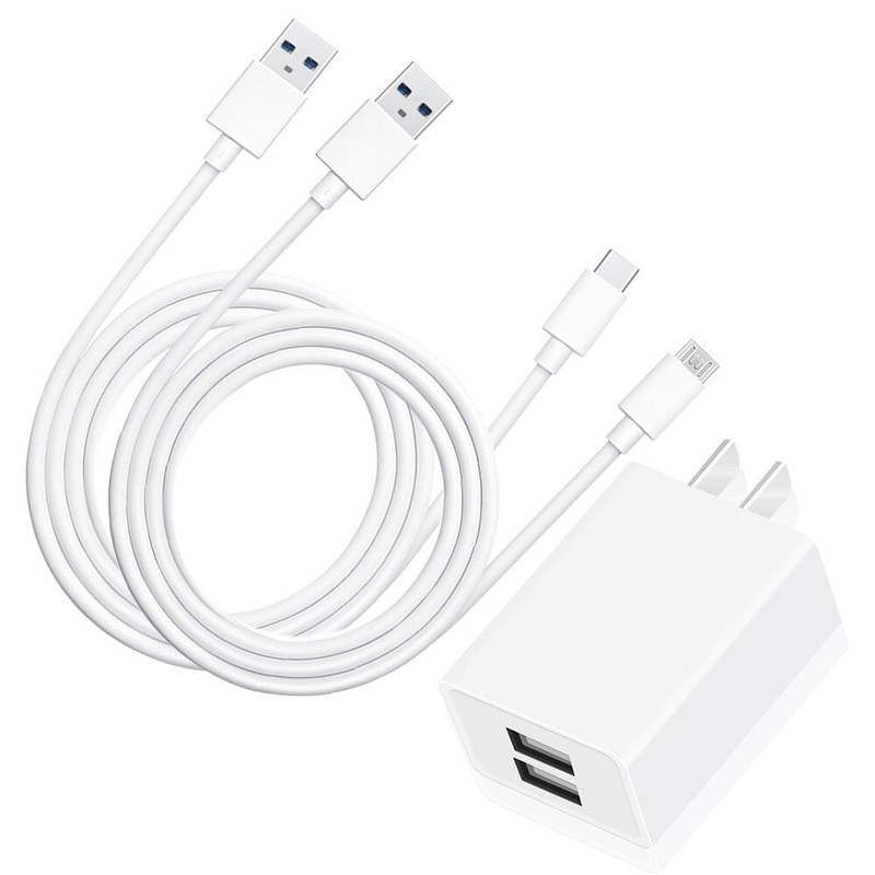 Good Quality Spare 2 x Type C USB Cable +Dual USB Power Adapter For HTC U11 life