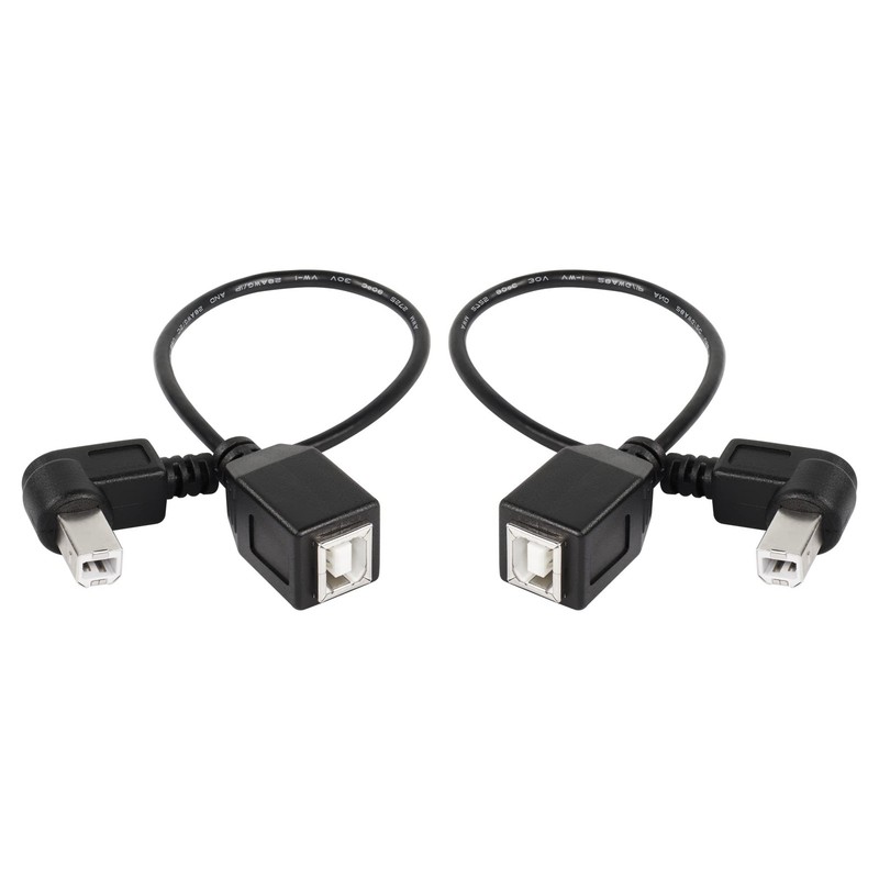 USB 2.0 Type-B Printer Cable, 2-Pack USB B Female to Left Angle & Right Angle…