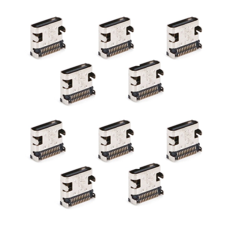 10X USB 3.1 Type-C 24-Pin SMT Female Socket Charging Port PCB Connector