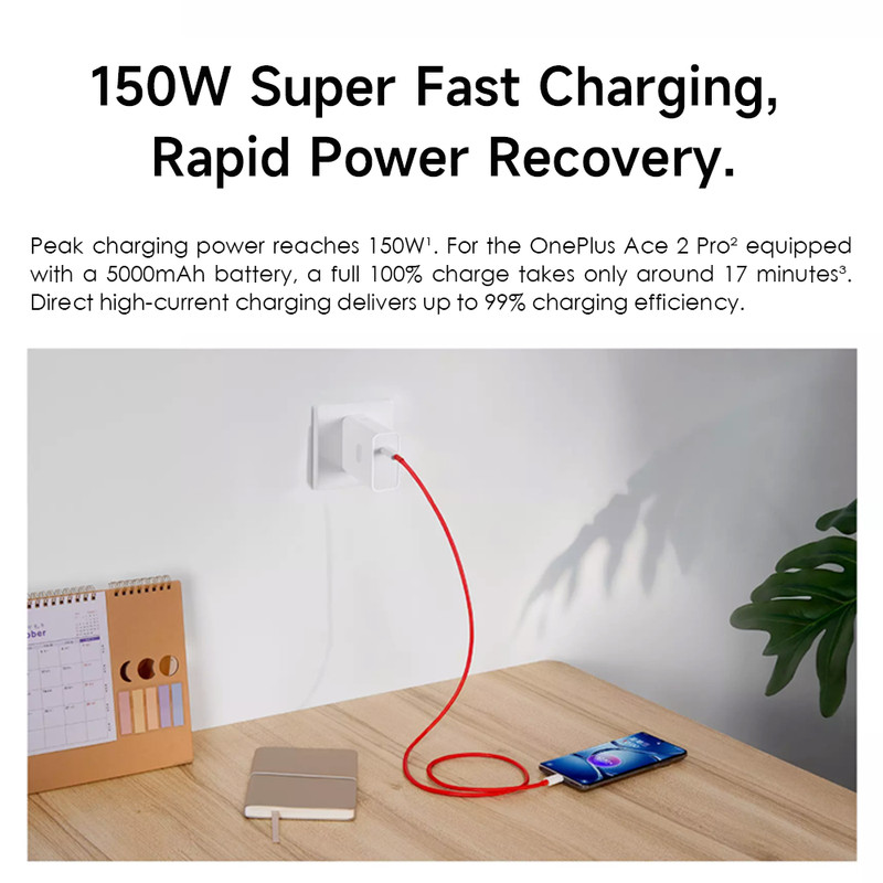 OnePlus SUPERVOOC 150W Super Flash Charger (GaN) – w/ 12A Type‑C to Type‑C Cable gallery