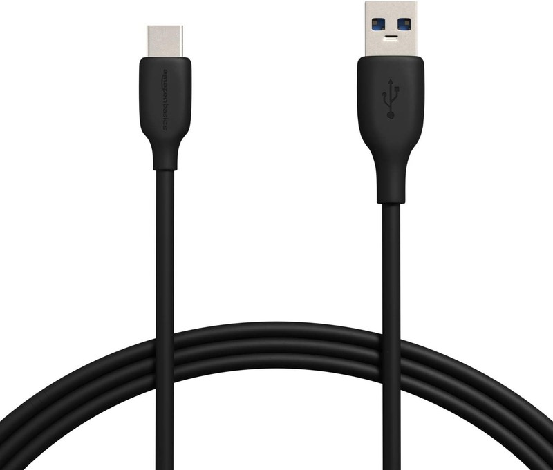 Amazon Basics Fast Charging 3A USB-C3.1 Gen1 to USB-A Cable – 6-Foot, Black (2-P