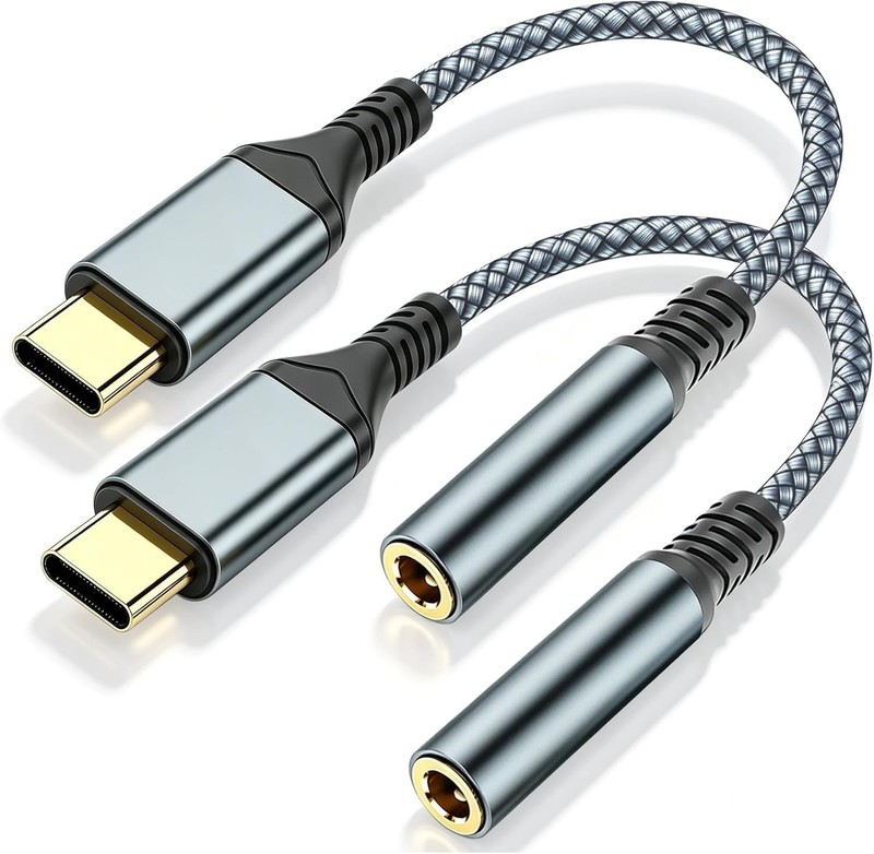 USB C to 3.5mm Audio Headphone Adapter Converter Dongle 2 Pack
