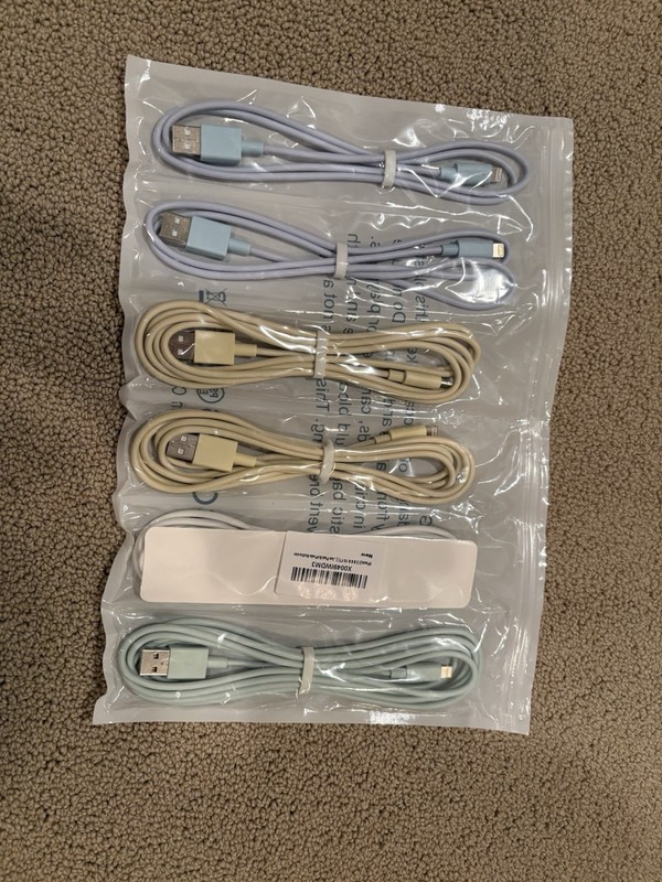 6 Various Colored iPhone Chargers