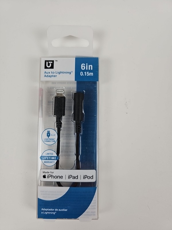6 inch Lightning to 3.5mm Aux Adapter Cable MFi-Certified iPhone iPad iPod