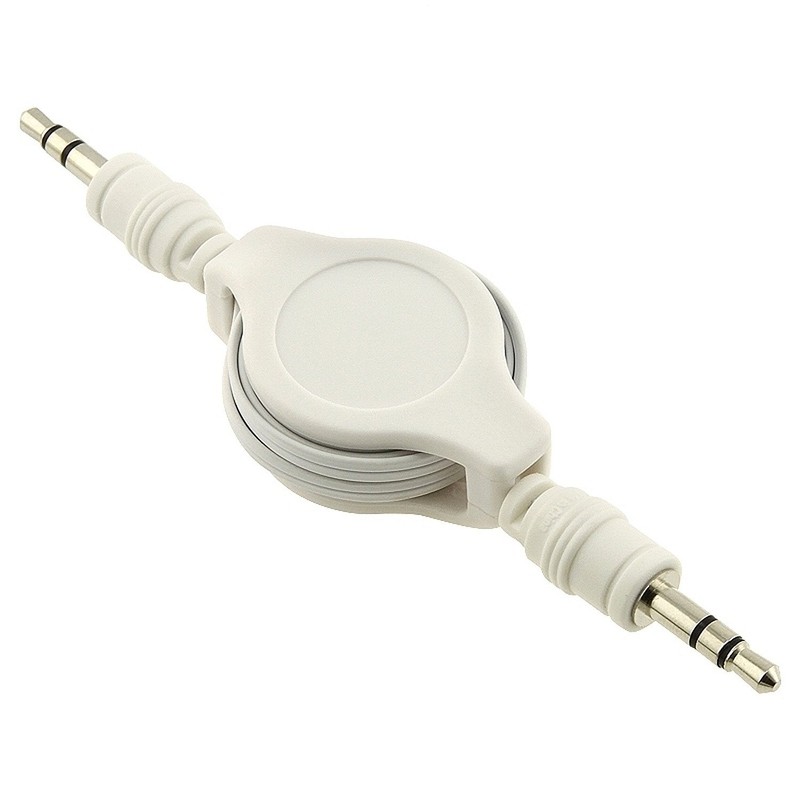 5 White Retractable 3.5mm AUX Auxiliary Cable Cord for Tablet Phone MP3 MP4 MP5 gallery