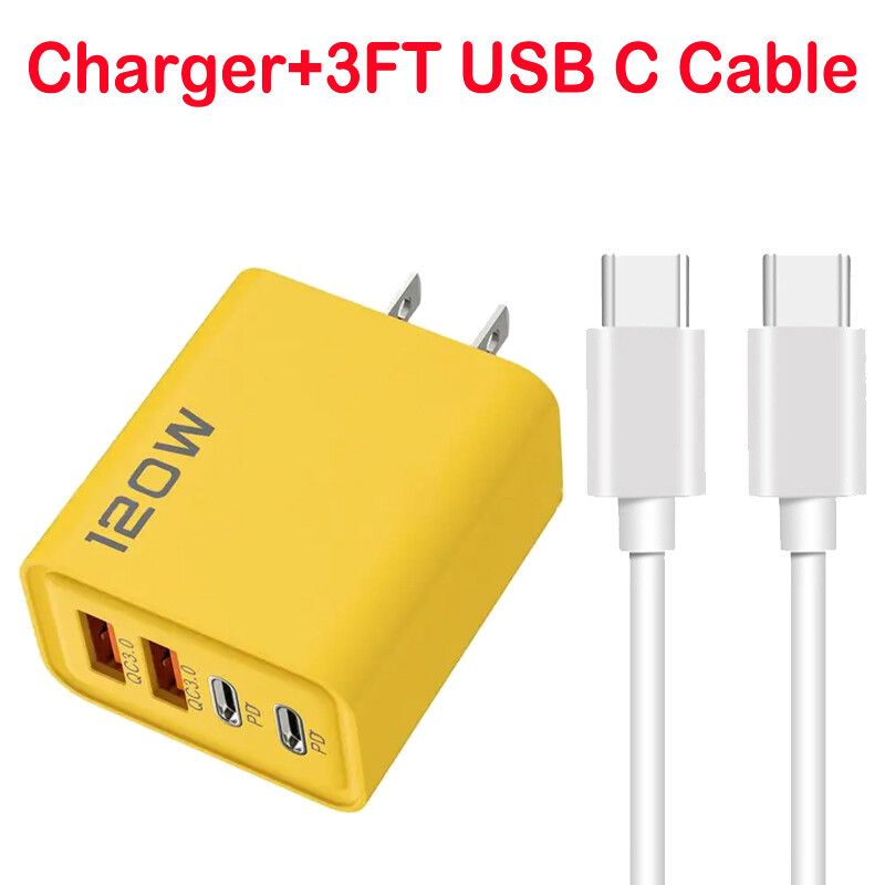120W Super Fast Charging USB Type C Wall Charger For Samsung iPhone Android Phon