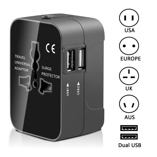 Universal Travel Plug Adapter 2 USB Port World Travel AC Power Charger Adapter gallery