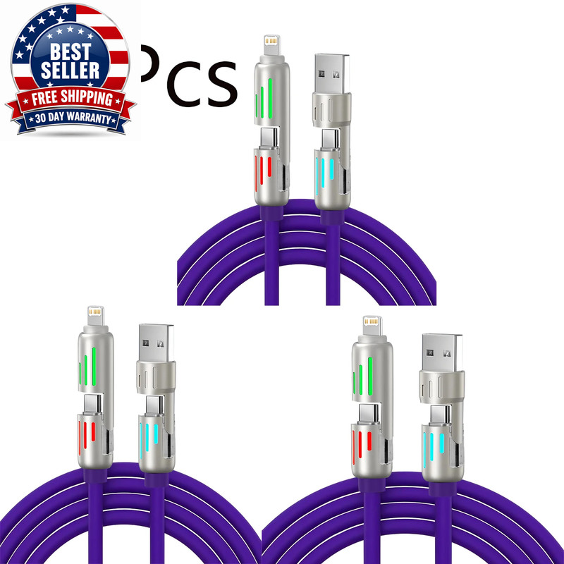 1/2/3Pcs 4-IN-1 240W USB Type C to USB C Cable PD Fast Charger Wire for Iphone 1 gallery