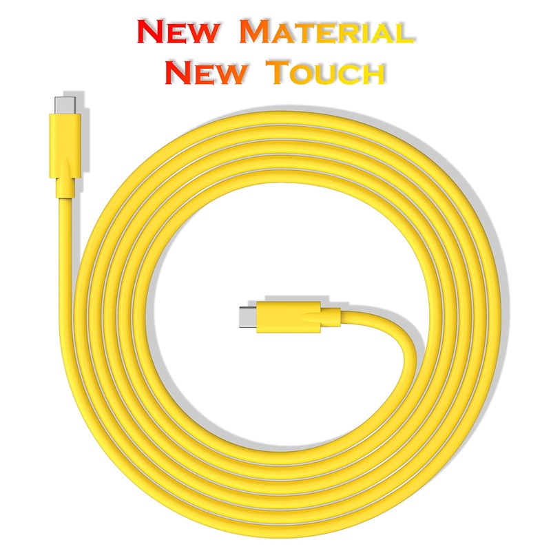 USB-C to USB-C Cable 100W PD 480Mbps Data 5A Fast Charging Yellow 6.6Ft gallery