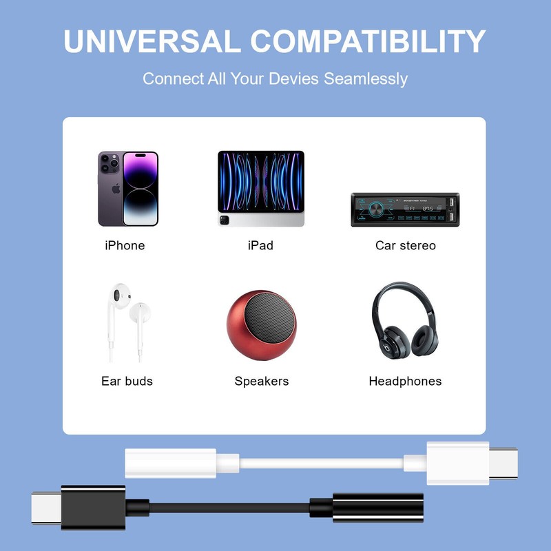 USB-C Type C Adapter Port to 3.5MM Aux Audio Jack Earphone Headphone Cable USB gallery