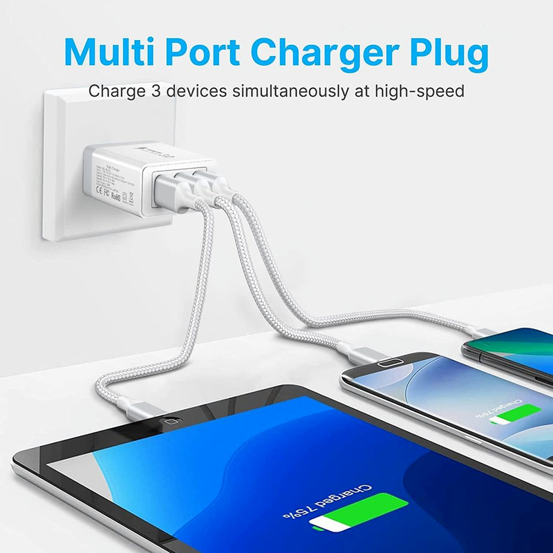 For iPhone 6 7 8 11 12 13 Power Adapter Block QC Fast Charger USB Charging Cable gallery