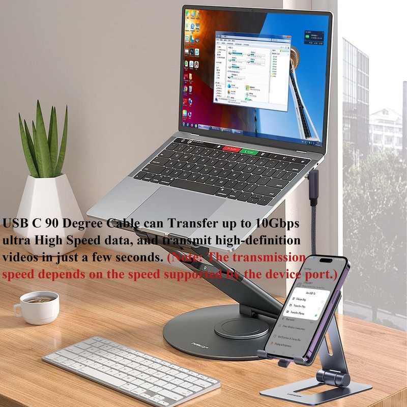2Pack Up&Down Angle USB 3.1 to 10Gbps Connector Cable 60W&3A Short Flat 90 De... gallery