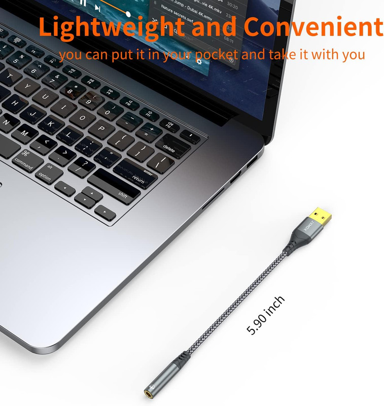 JXMOX USB to 3.5Mm Audio Adapter (2-Pack) - USB-A to 3.5Mm TRRS 4-Pole Female Ex gallery