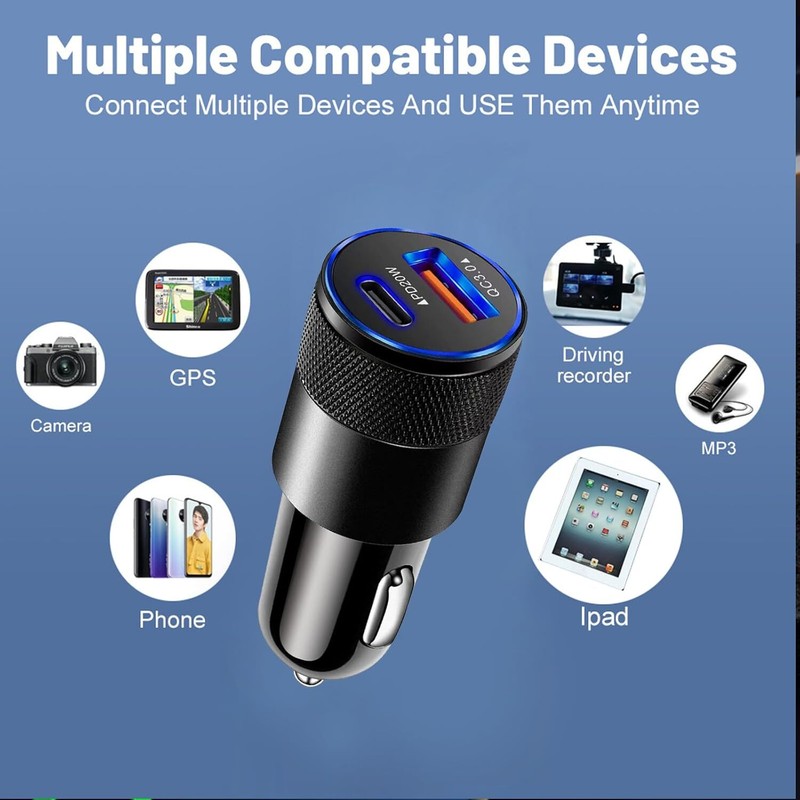 Lot 38W PD/QC USB A Cigarette Lighter Plug USB C Car Phone Fast Charger Adapter gallery