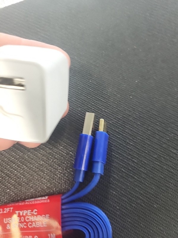 Intertek USB Wall Charger Single Port 5V/2.1A And Type C 3.2 FT CABLE Blue gallery