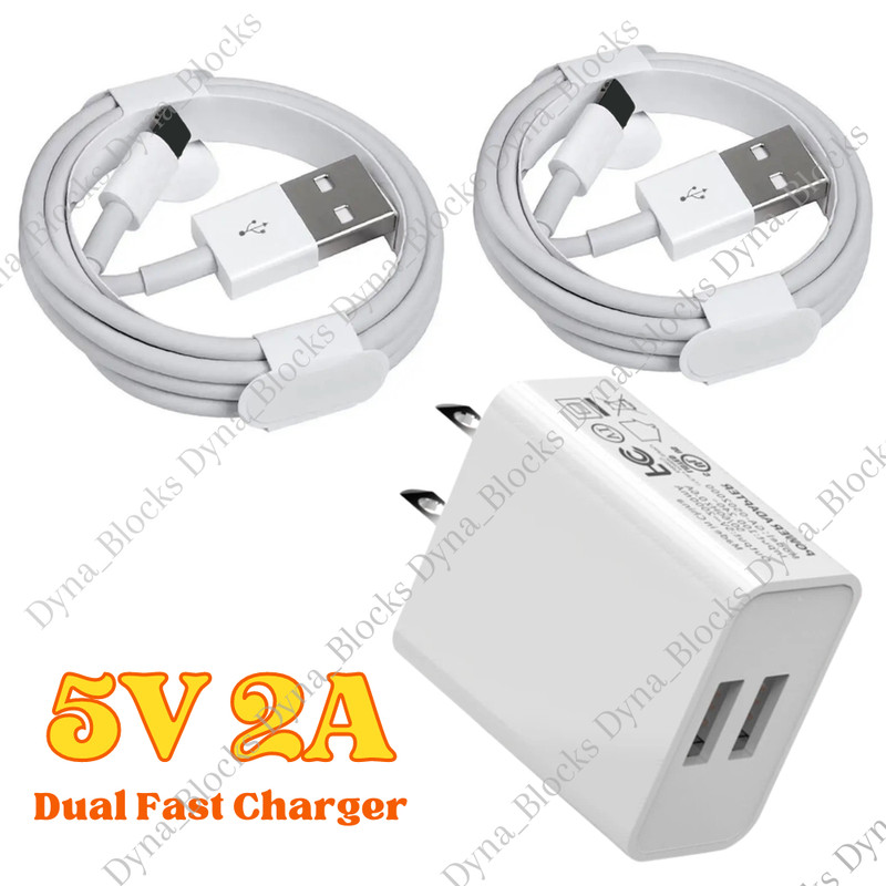 USB Home Wall Charger AC Adapter Plug USB Cable For iPhone 13 12 8 7 6 14 XR X