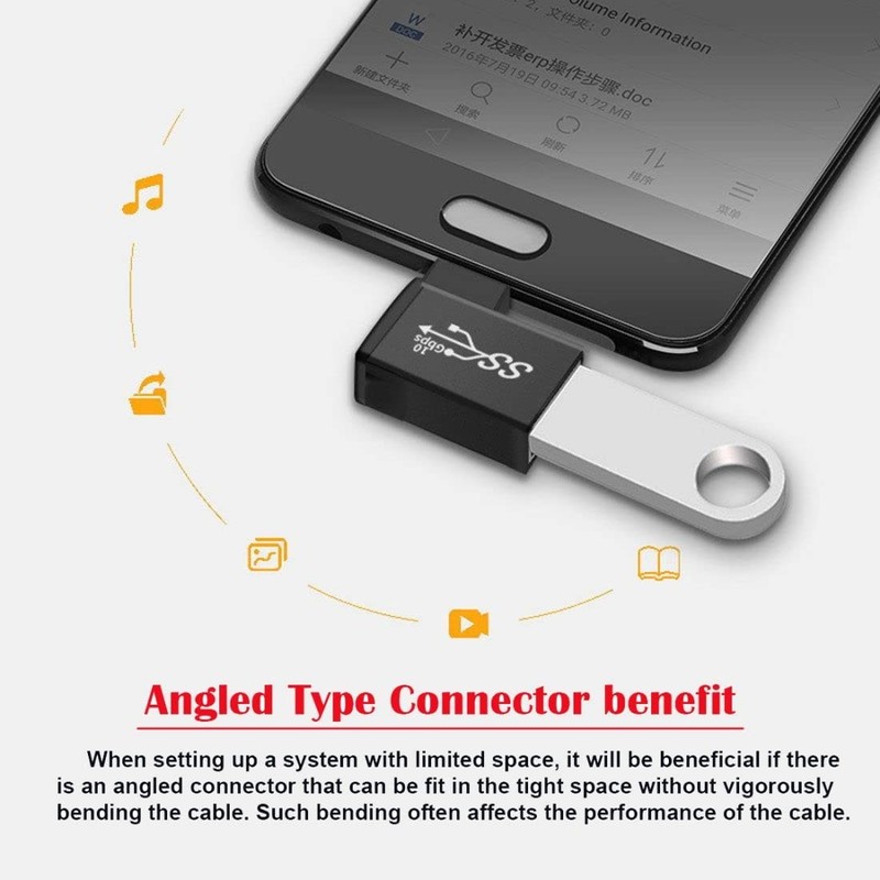 chenyang USB C to 3.0 OTG 90 Degree Angled Adapterfor Laptop Tablet Blue gallery