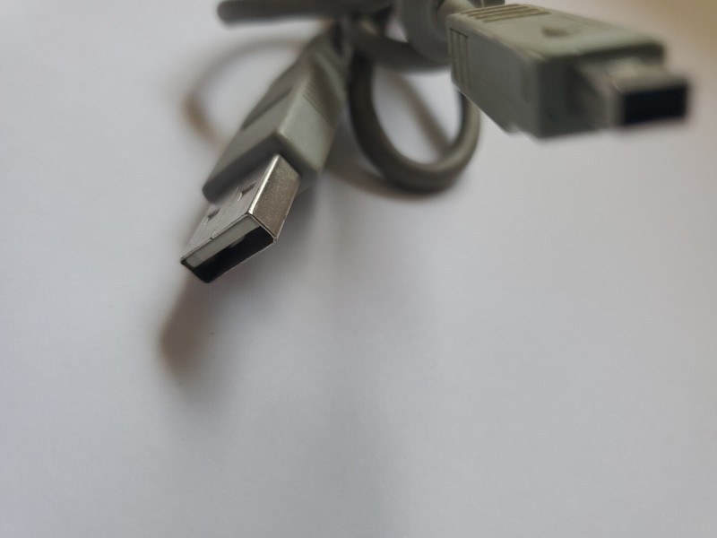 Tiny Micro 4mm USB To Standard A USB Cord 42" Long Gray gallery