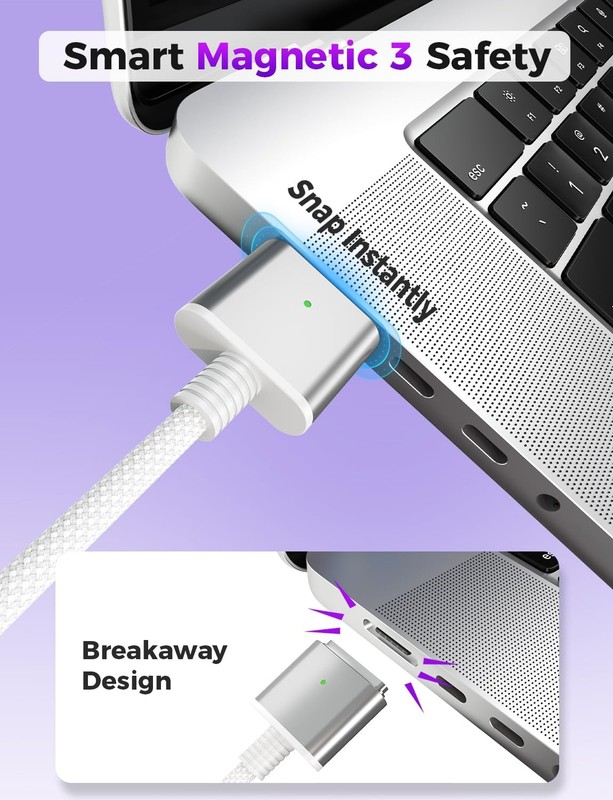 140W USB-to Magnetic 3 Cable 6.6FT with Indicator gallery
