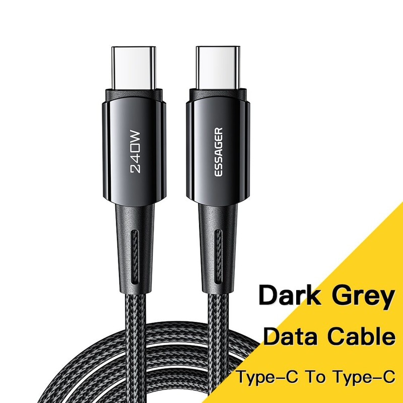 2PCS PD 240W Super Fast Charger USB Type C to Type C Cable Quick Charge Wire
