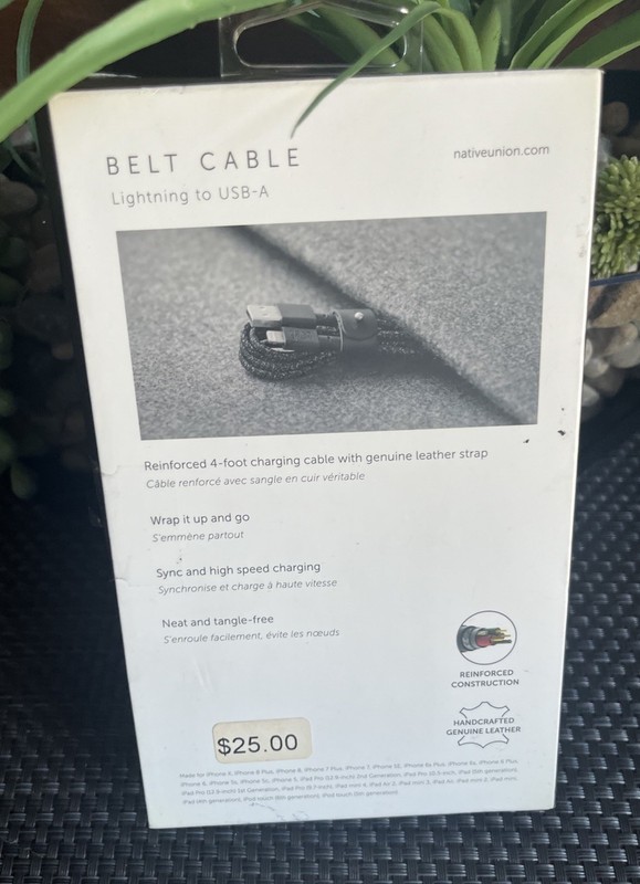 Native Union Ultra Strength 4 Ft/ 1.2m Lightening to USB-A Cable Black New NIB gallery