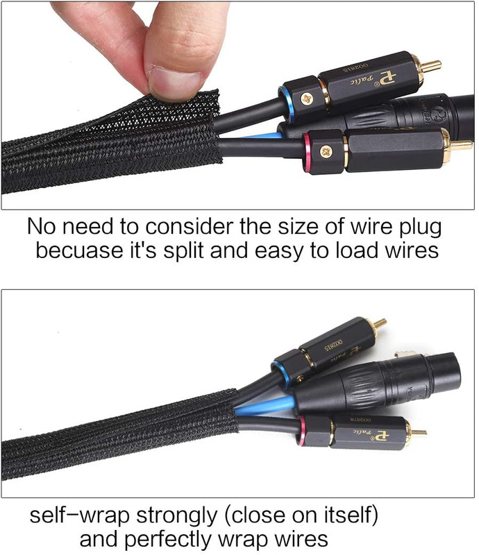 10Ft - 1/2 Inch Cord Protector Wire Loom Tubing Cable Sleeve Split Sleeving for gallery
