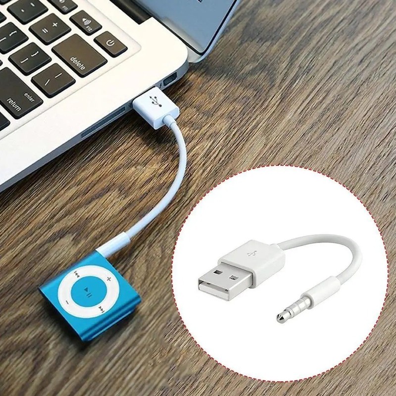 Charger Data USB 3.5mm Sync Audio Cable For IPod Shuffle 3rd 4th Gen Accessory gallery
