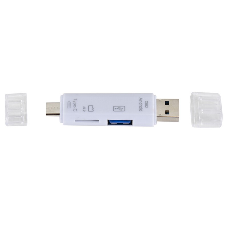 5 in 1 USB Type C / USB / Micro USB SD TF Memory Card Reader OTG Adapter