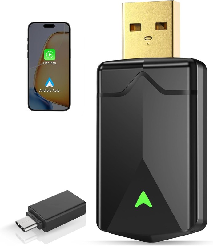 Wireless CarPlay Adapter– Android Auto Wireless Adapter, 5.8GHz Wi-Fi Plug & ...