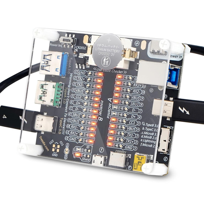 USB Cable Board USB Cable Checker Data Wire with Acrylic Case Charging Test Dat gallery