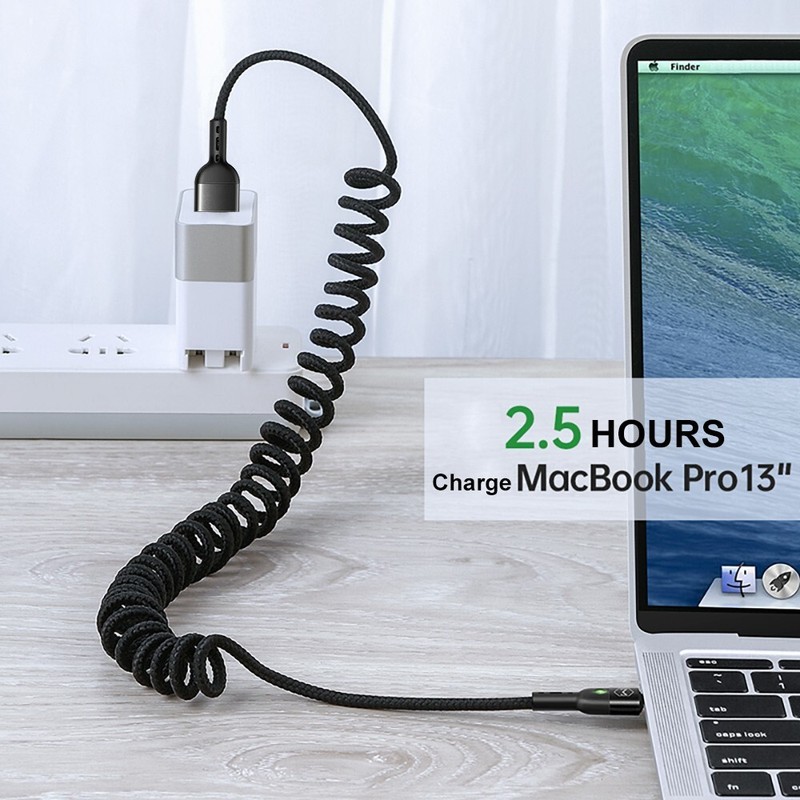 Coiled-Black 8pin USB Charging Data Sync Cable for iPhoneXS MAX XR X 8 7 SE/SE3 gallery