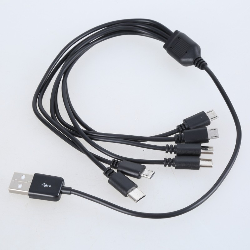6 in 1 USB Charging Wire for Phones Tablets Headphones with 50cm/150cm Length gallery