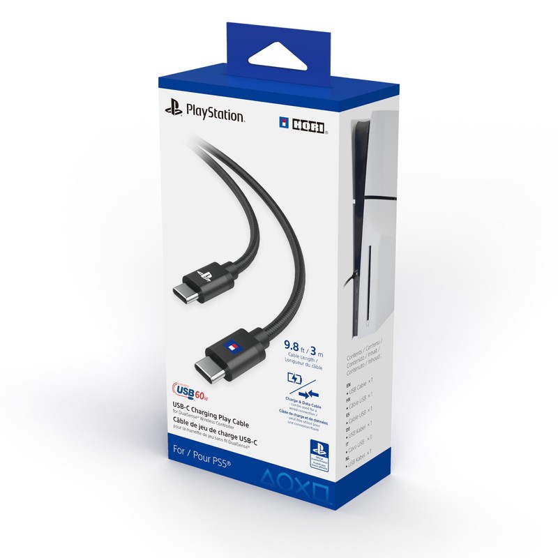 USB-C Charging Play Cable for DualSense Wireless Controller 9.8ft/3m, BLACK