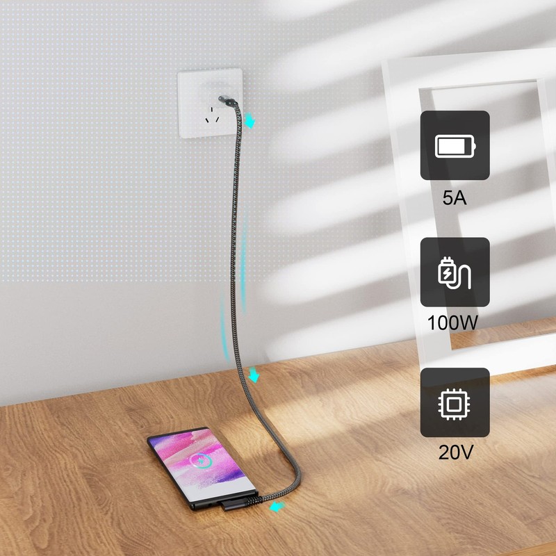 USB to 3.2 Gen 2×2 Cable 100W/20Gbps [6.6FT/2m] 4K Video Output Fast Charge w... gallery