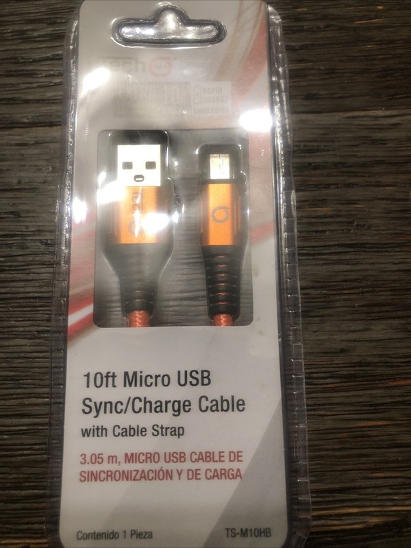 10 ft Micro USB with Cable Strap