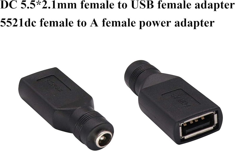 Adaptador USB 2.0 a Hembra a Cc Hembra De 5,5 X 2,1 Mm, Paquete De 2 gallery