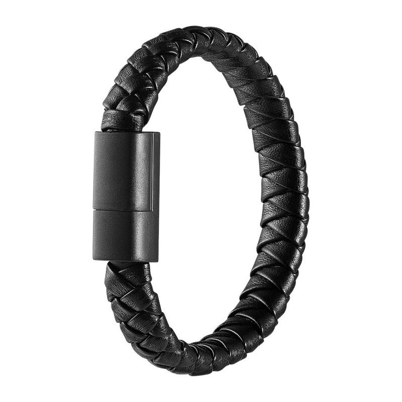 UKCOCO USB Type C Data and Charging Cable Wristband Style (Black)