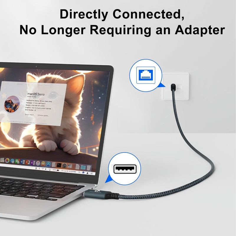 USB to Ethernet Cable 6.6FT, USB 3.0 A to RJ45 Male Cable Directly Connected ... gallery