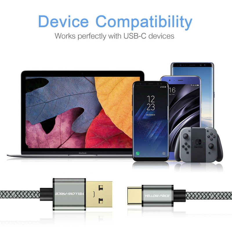 [3-Pack 3ft] USB-C to USB-A Fast Charging Type C Cable Cord - Wide Compatibility gallery