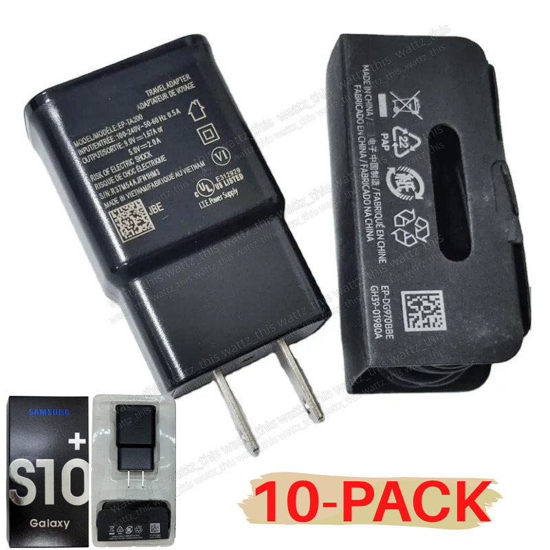 10X Lot Adaptive Fast Wall Charger Set Adapter+USB Type C Cable For Samsung S10